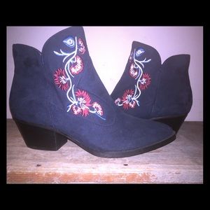 Blue Sued Bootie Shoes 7.5